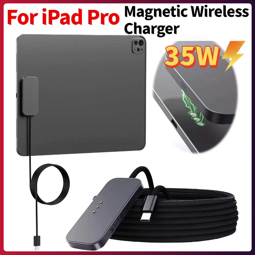 For iPad Pro Magnetic Wireless Charger Fast Charging Smart Connector Charger Charger-Fast Charging Pad W/ USB-C Cable
