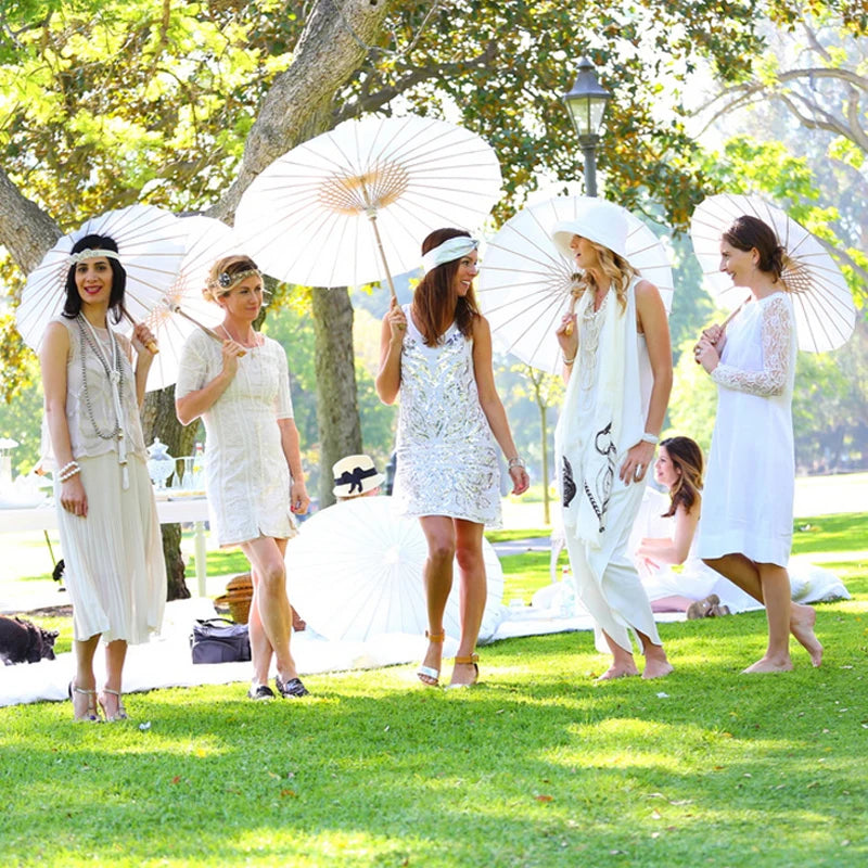 60/84cm Paper Parasol White Chinese Oil Paper Umbrellas Photography Props for Kids DIY Baby Shower Party Bridal Wedding Rustic