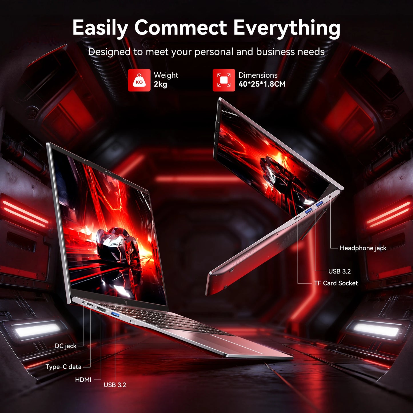 KAMRUI Laptop 17.3" Ultar Slim AMD Ryzen 3 4300U 16GB DDR4 512GB M.2 SSD Max 3.7GHz Radeon 4K 1920P FHD Win11pro Wifi5 Notebook