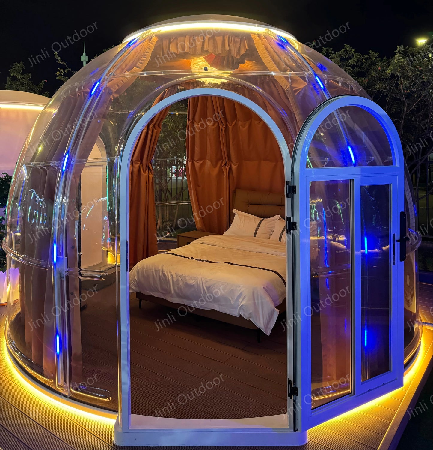 4meter + 2.7meter Transparent PC Bubble House Dome Tent Geodesic Igloo Round Clear House Catering Cabin Hotel Resort Luxury Camp