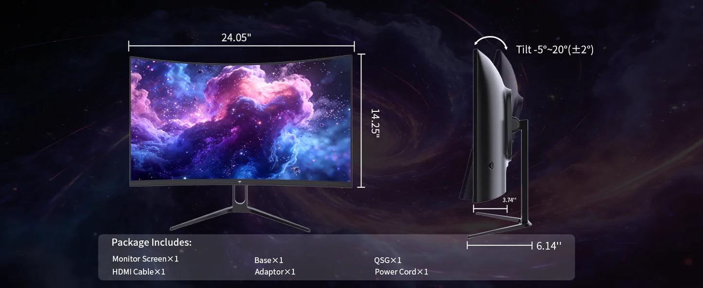 KTC H27S5C 27" Curved Gaming Monitor, 1440P QHD 144Hz 120Hz Monitor 1500R HVA Panel, HDR400, Adaptive Sync, 400nits