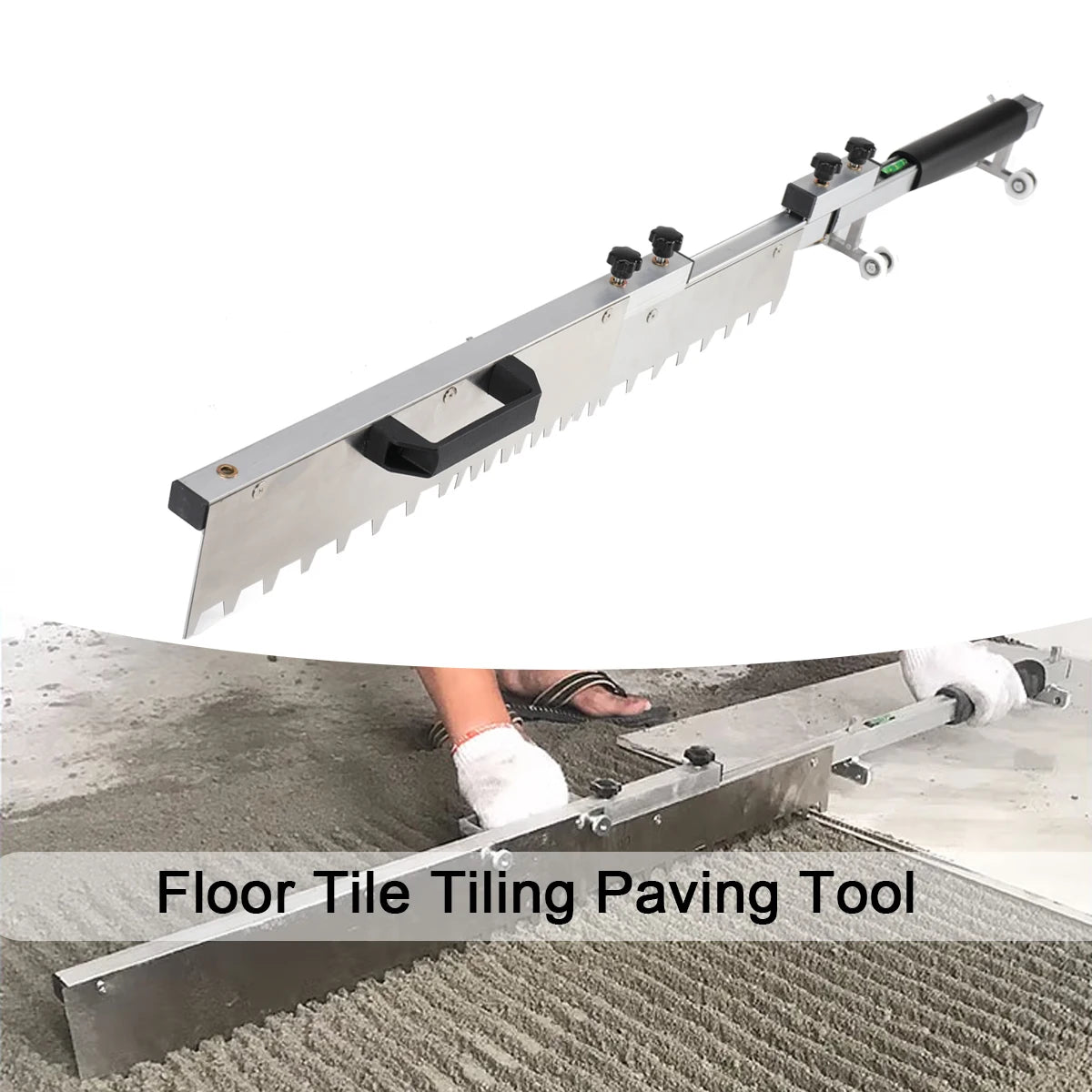 800mm Thicken Tile flat sand tools Adjustable Floor tiles flat ash Leveling Paving Tile Sand rake bricklayer Hand Tools