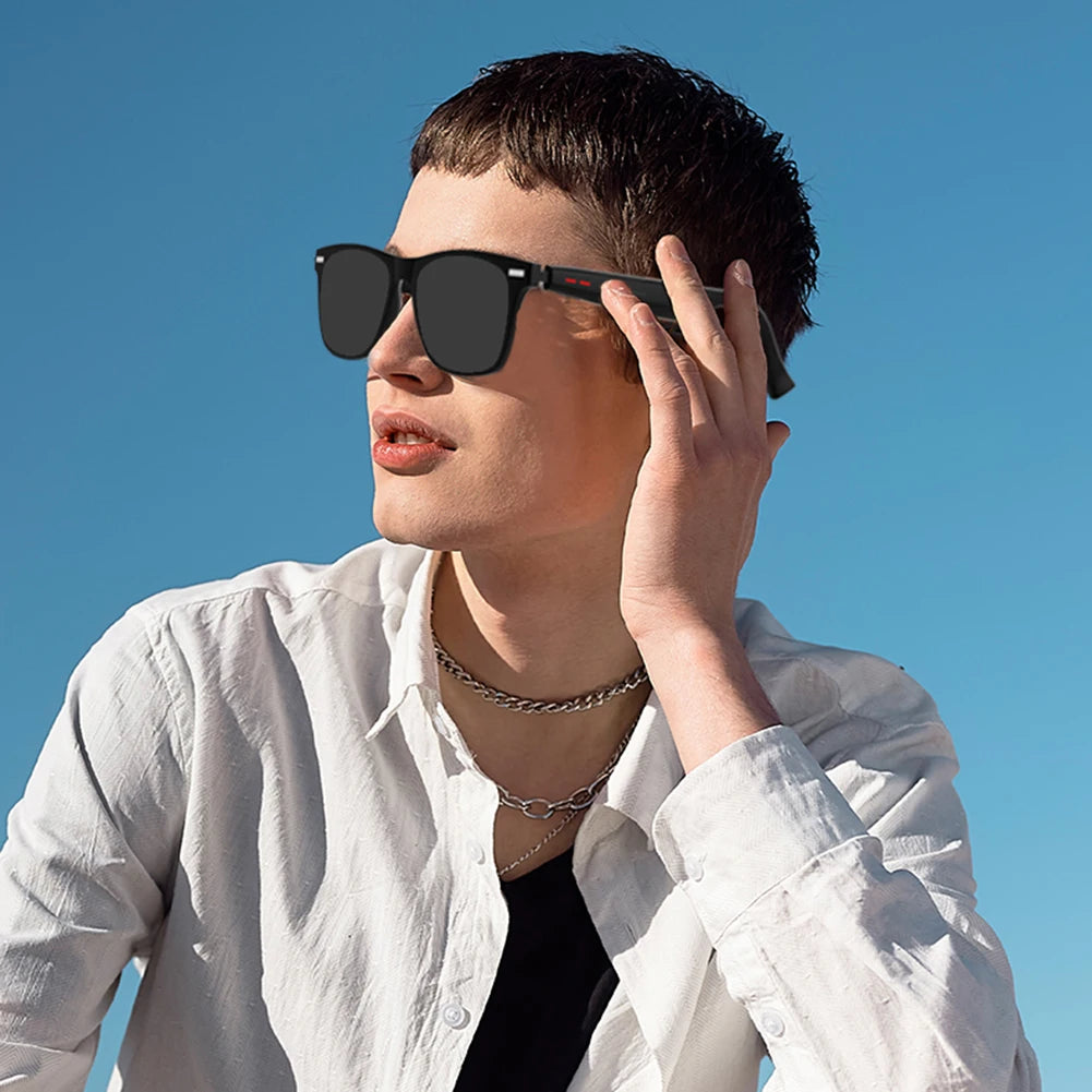 Smart Glasses AI Voice Assistant Outdoor Sport Glasses with Camera Remote Shooting Open Ear Sound Mic & Speakers for Men & Woman