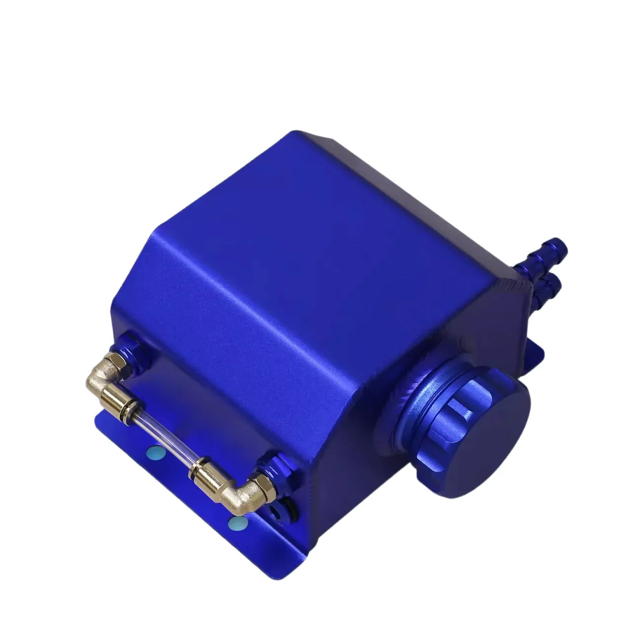 Universal  Aluminum 1L/2L Engine Coolant  Radiator Overflow Tank  Oil Catch Can Square Overflow Tank With Drain Plug