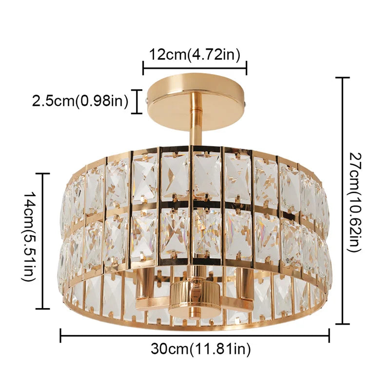 K9 Crystal Dining Table Pendant Lamp Bedroom Hanging Lamp Retro Luxury Style Suitable For Kitchen Plafon Ceiling Chandelier