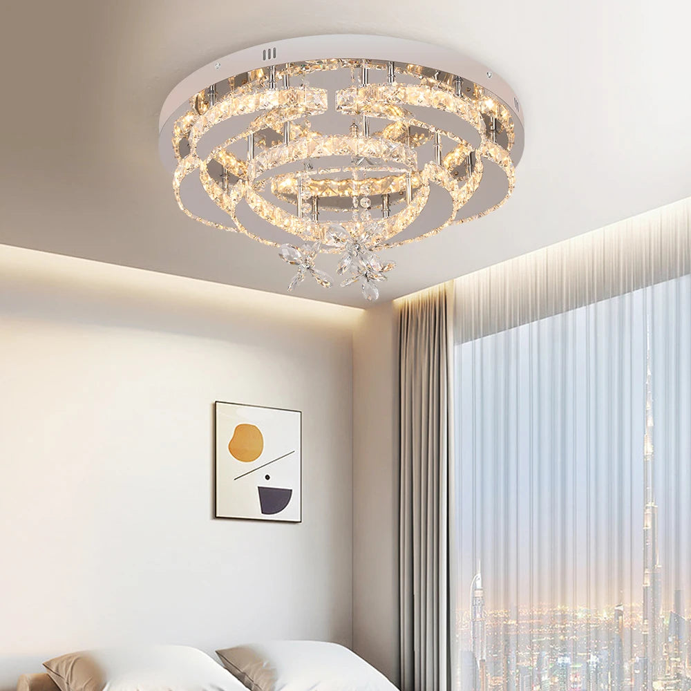 VETRULUS Luxury K9 Crystal Chandelier Modern Ceiling Lamp Led Living Dining Room Decor Pendant Light Dimmable Lustre Home