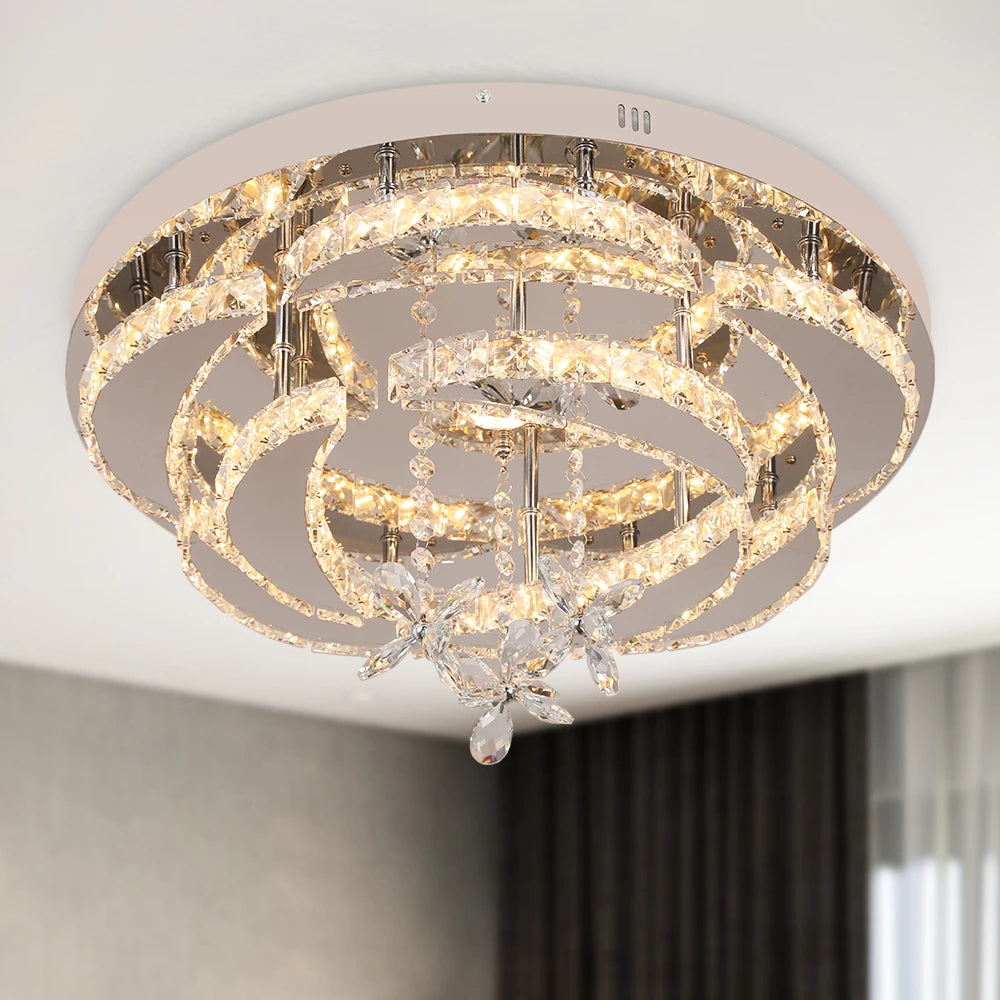 VETRULUS Luxury K9 Crystal Chandelier Modern Ceiling Lamp Led Living Dining Room Decor Pendant Light Dimmable Lustre Home