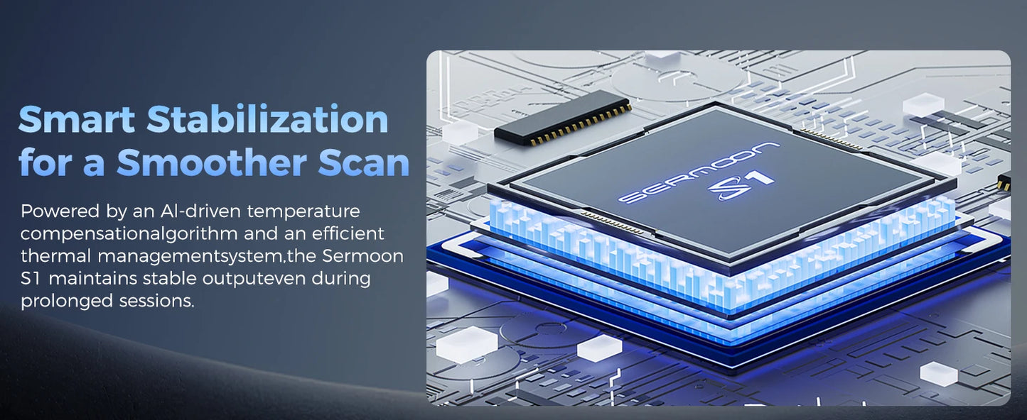 Creality Sermoon S1 High-Precision 0.02mm 3D Scanner 34+7+1 Blue Laser Line/NIR Accuracy 90FPS Deep Hole scanning