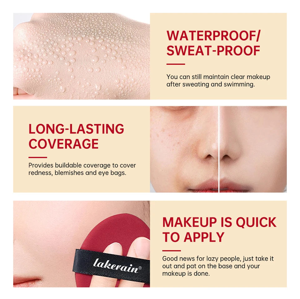 Super Cushion Foundation Waterproof Long-lasting Brighten Foundation Cream Women Base Makeup Face Korean Cosmetics