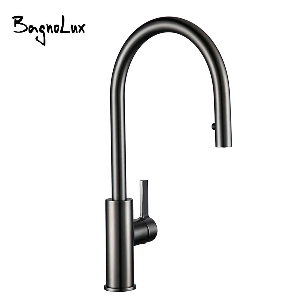 Single handle Pull Out Kitchen Faucet Brushed Gunmetal Matt Black Rotation Kitchen Hot and cold water Sink Taps Kitchen Faucet