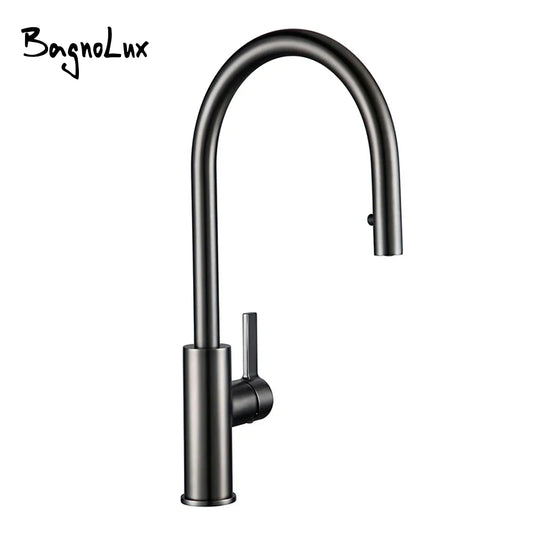Single handle Pull Out Kitchen Faucet Brushed Gunmetal Matt Black Rotation Kitchen Hot and cold water Sink Taps Kitchen Faucet