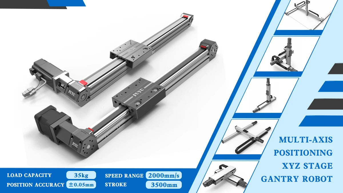 FUYU Gantry Robot XYZ Stage CNC Router Motorized 3 Axis Table Linear Motion Ball Screw Guide Rail With Stepper Motor