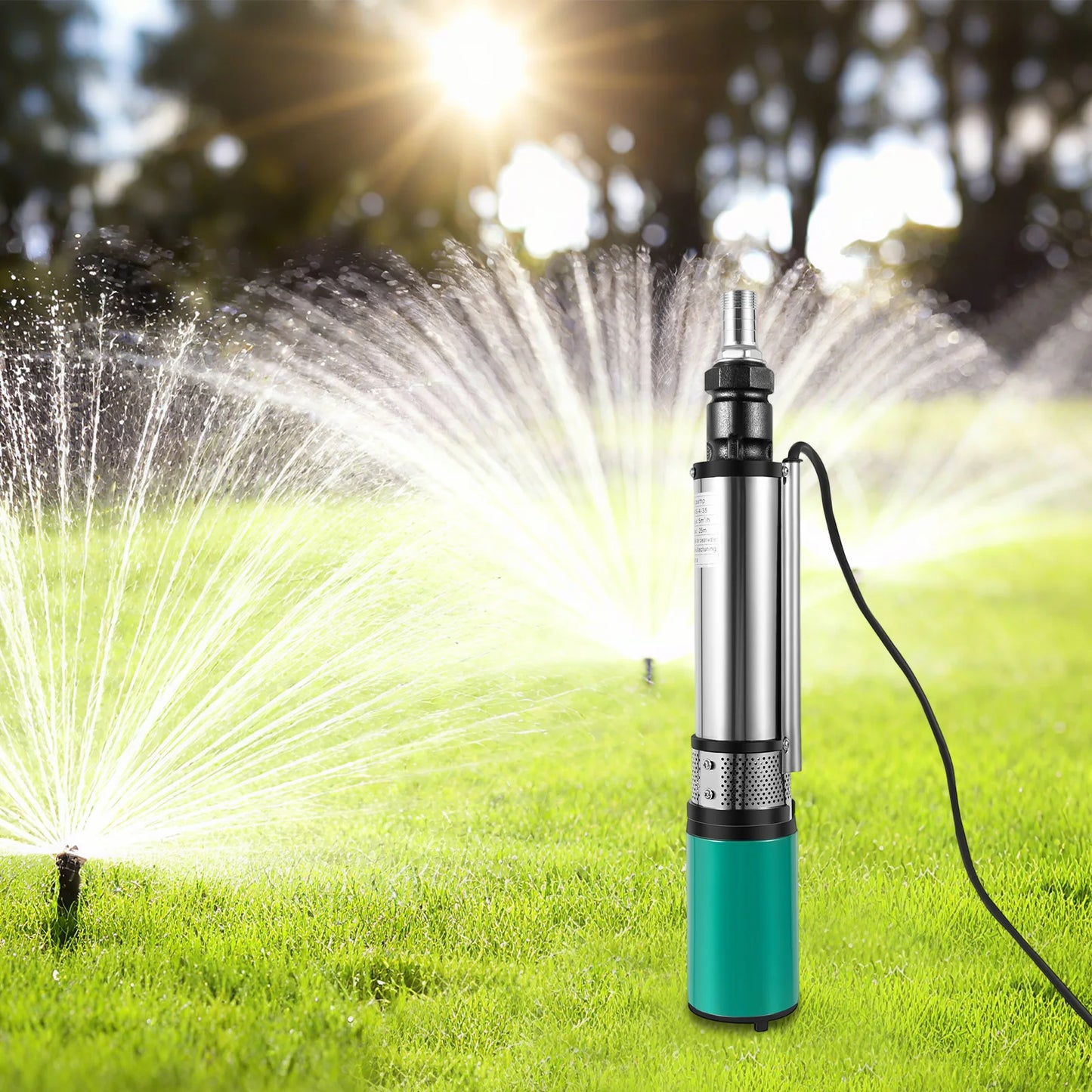 24V 320W Deep Well Pump High Lift Deep Well Pump DC Screw Submersible Pump Agricultural Irrigation Garden Home
