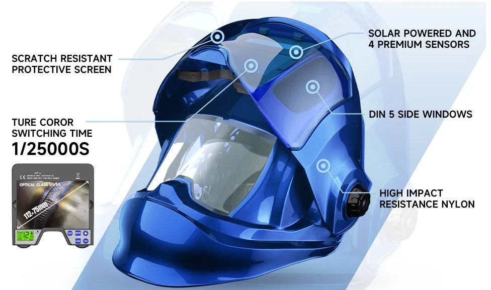 SAFEUP CE 1/1/1/1 Professional Welding Helmet Powered Air Purifying True Color Auto Darkening Welding Masks Dust Removal