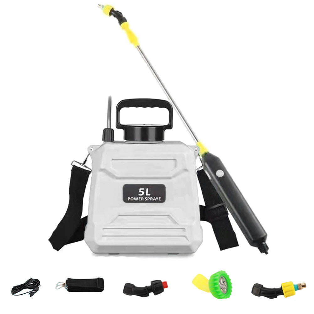 5L Shoulder Pesticide Sprayer Electric Backpack Sprayer USB Rechargeable Garden Water Sprayer Lawn Sprinkler for Lawn Watering