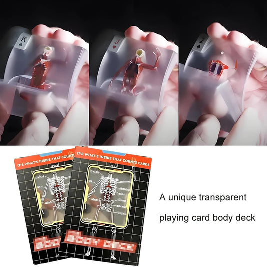Funny Anatomy Poker Reusable Body Transparent Playing Cards Multi-Purpose Human Anatomy Playing Cards for Friend Gifts