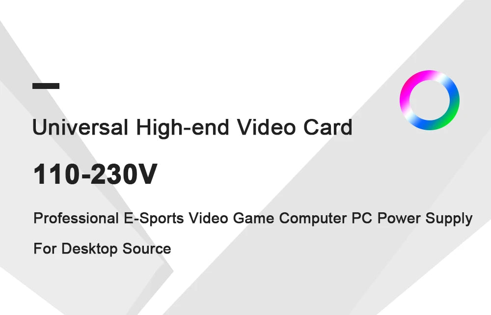 110/230V ATX 400W 600W RGB Colorful Silent Fan PSU 24Pin 12V Desktop E-Sports Video Game Computer Power Supply