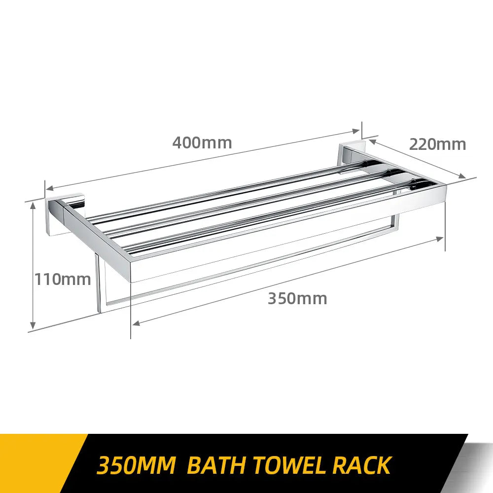 Polished Chrome Wall-mounted Stainless Steel Clothes Hook Toilet Paper Holder Towel Bar Kitchen Facilities Bathroom Accessories