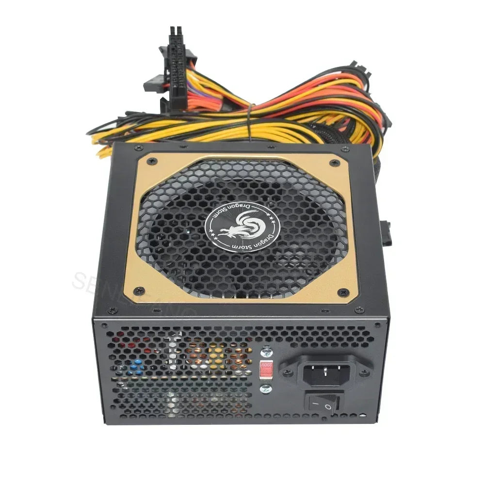 110/230V ATX 400W 600W RGB Colorful Silent Fan PSU 24Pin 12V Desktop E-Sports Video Game Computer Power Supply