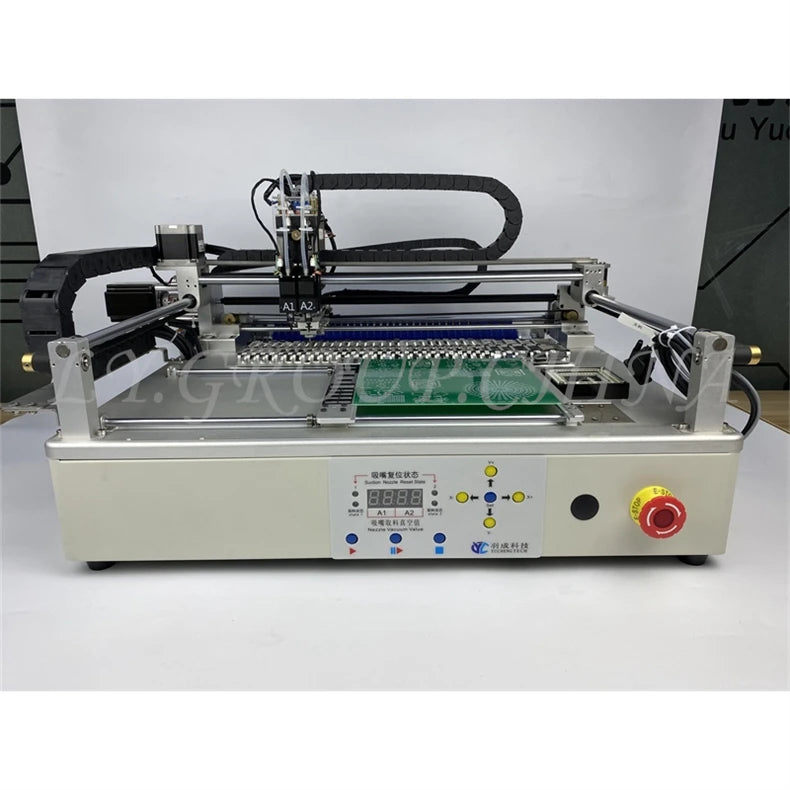 Q1 Dual Heads 25 Bits Desktop Full Automatic SMT Pick Place Machine Chip Mounter Solder Station with 4 Head