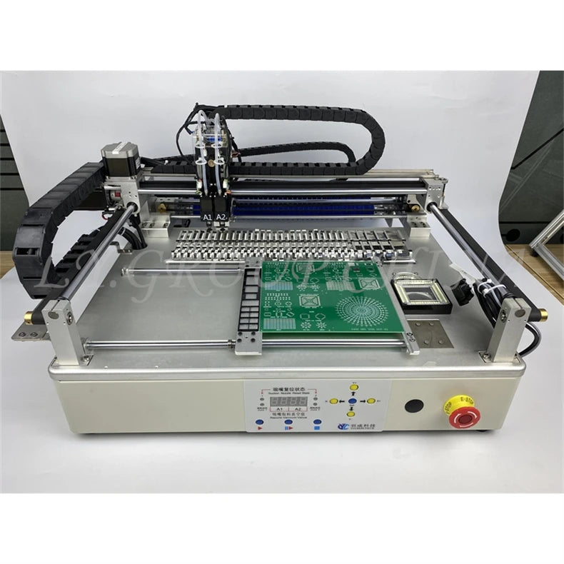 Q1 Dual Heads 25 Bits Desktop Full Automatic SMT Pick Place Machine Chip Mounter Solder Station with 4 Head