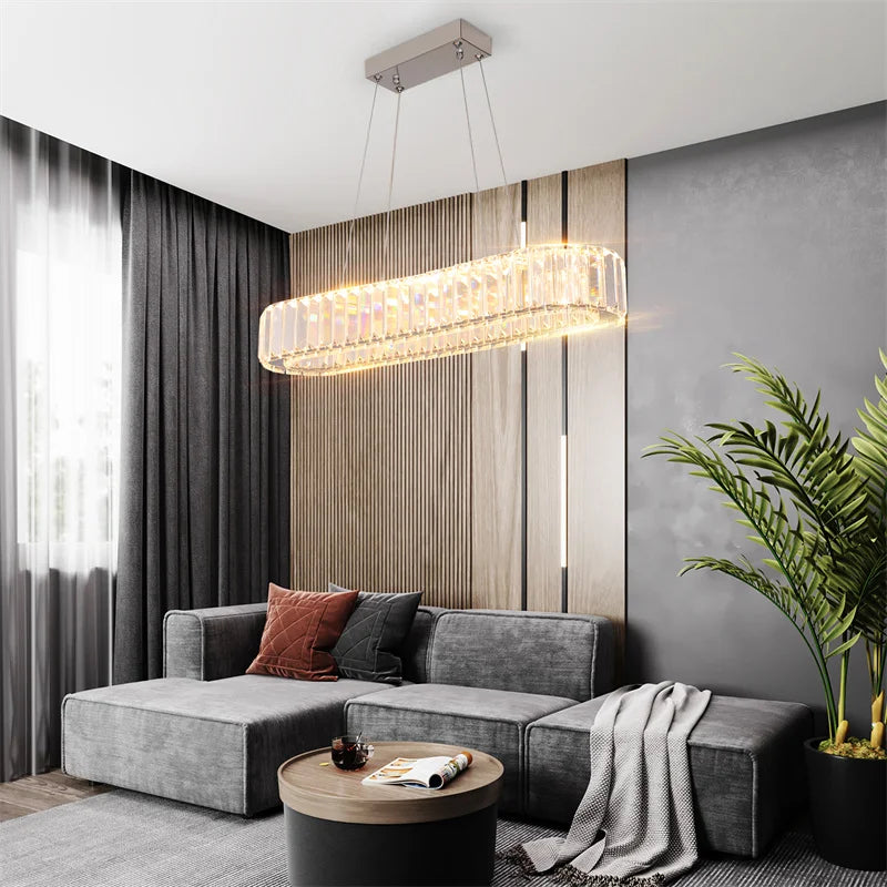 Modern Crystal Chandeliers Ring-Shaped Pendant Lights Living Room And Kitchen Decoration Led Ceiling Lamps Hanging Luminaire