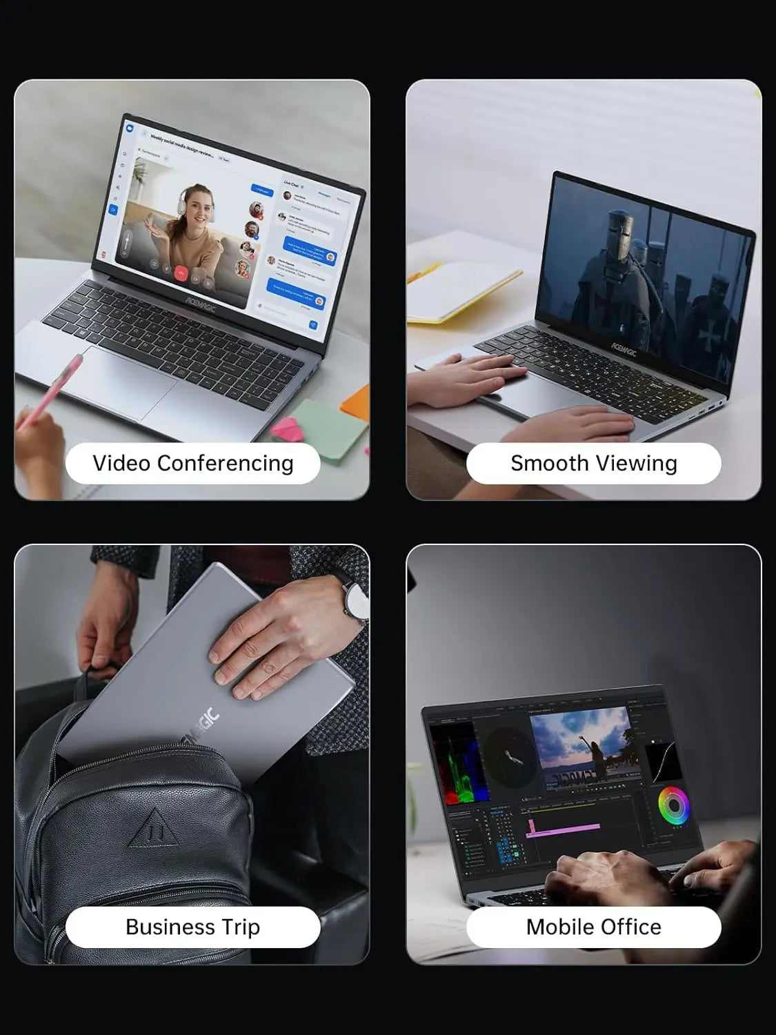 ACEMAGIC Laptop Intel N97 Ultra Thin Office  RAM 16GB SSD 512GB Portable Laptop DDR4 1920 * 1080 HD Display 60HZ