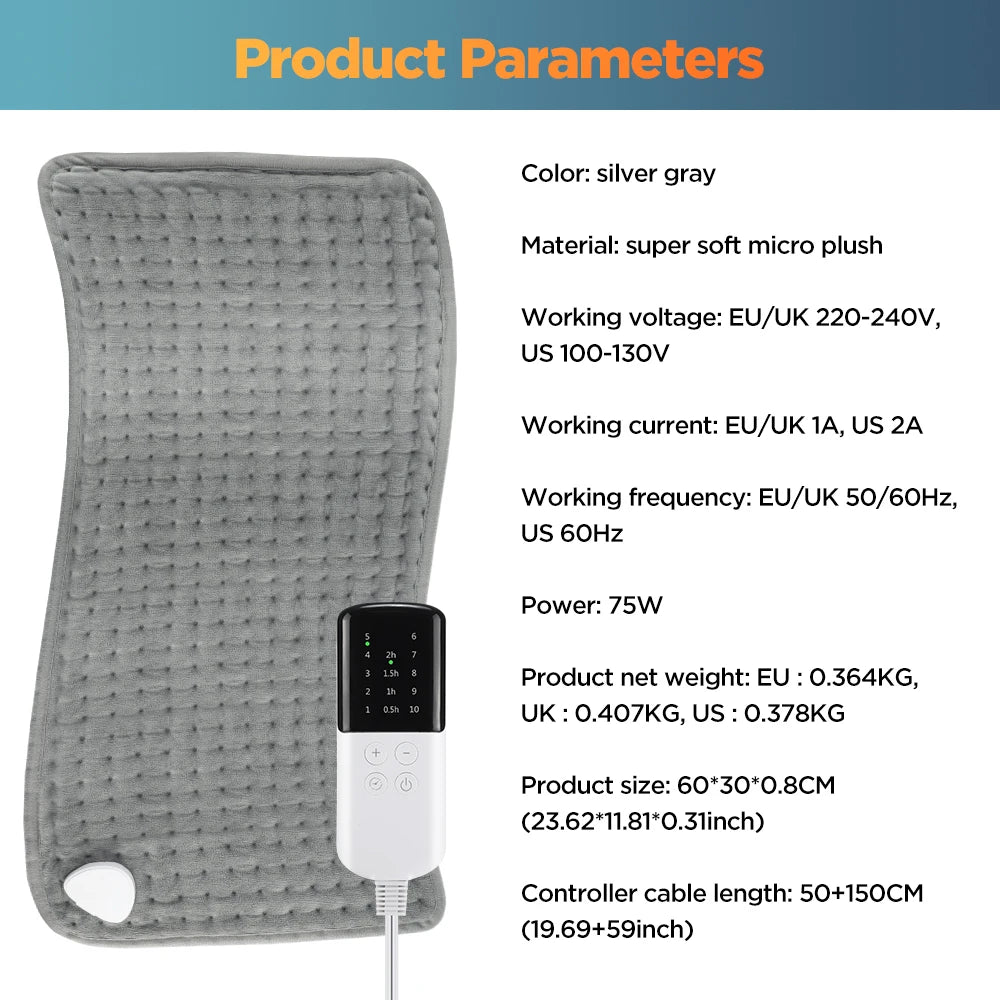 Heating Foot Massager Infrared Therapy Back and Neck Massage Mat Electric Blanket Natural Jade Stone Thermal Cushion Pain Relief