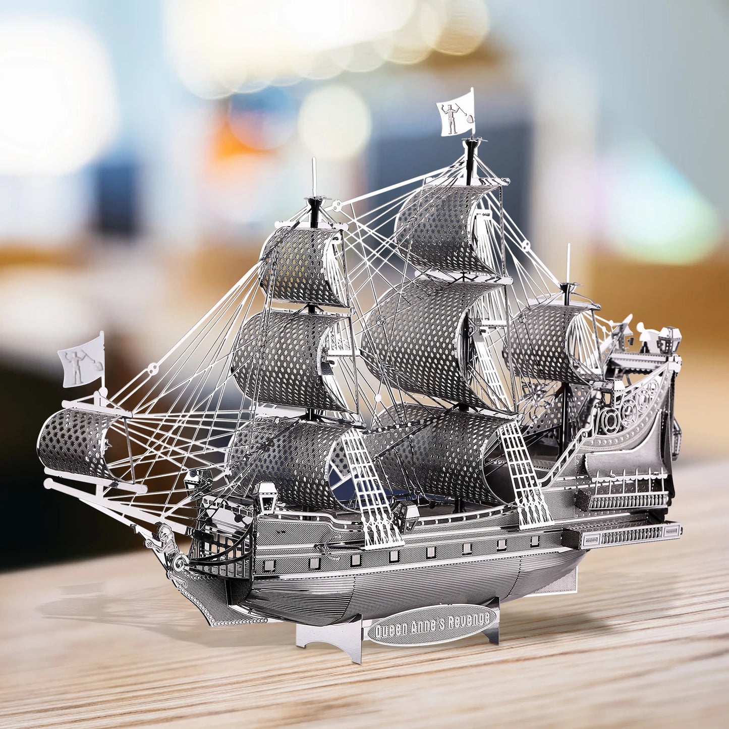 Piececool Model Building Kits The Queen Anne's Revenge 3D Metal Puzzle DIY Toys Jigsaw Home Decoration Gifts for Teens