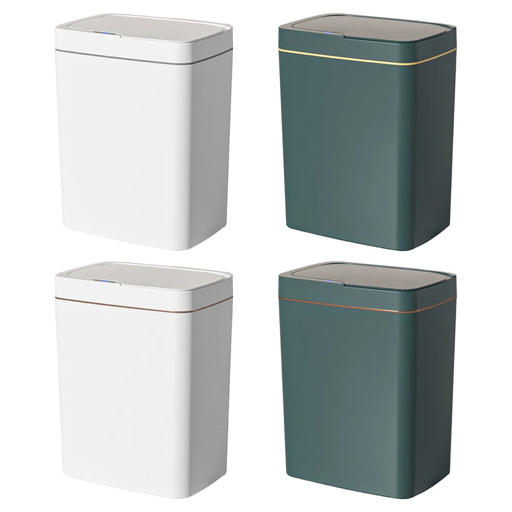 15/18L Smart Sensor Trash Can Waterproof Auto Motion Sensor Rubbish Can Rechargeable Garbage Bucket for Kitchen Bathroom Bedroom
