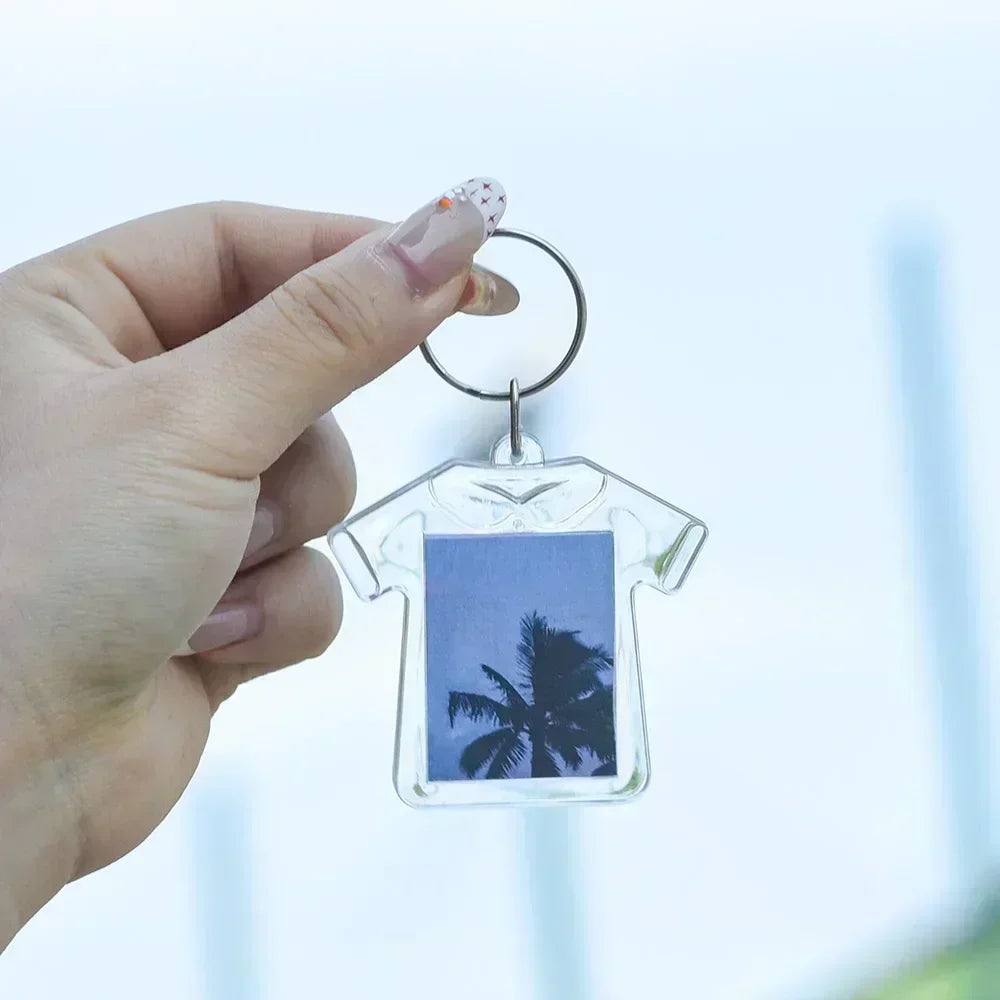 5/50pcs Transparent Rectangle Blank Clear Acrylic Insert Photo Picture Frame Keyring Keychain DIY Split Ring Key Chain 2035