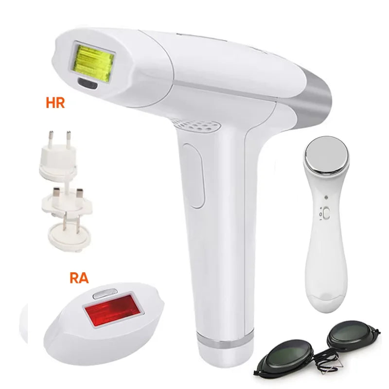 Lescolton IPL hair removal machine with attachments and goggles, top rated for effective hair removal.