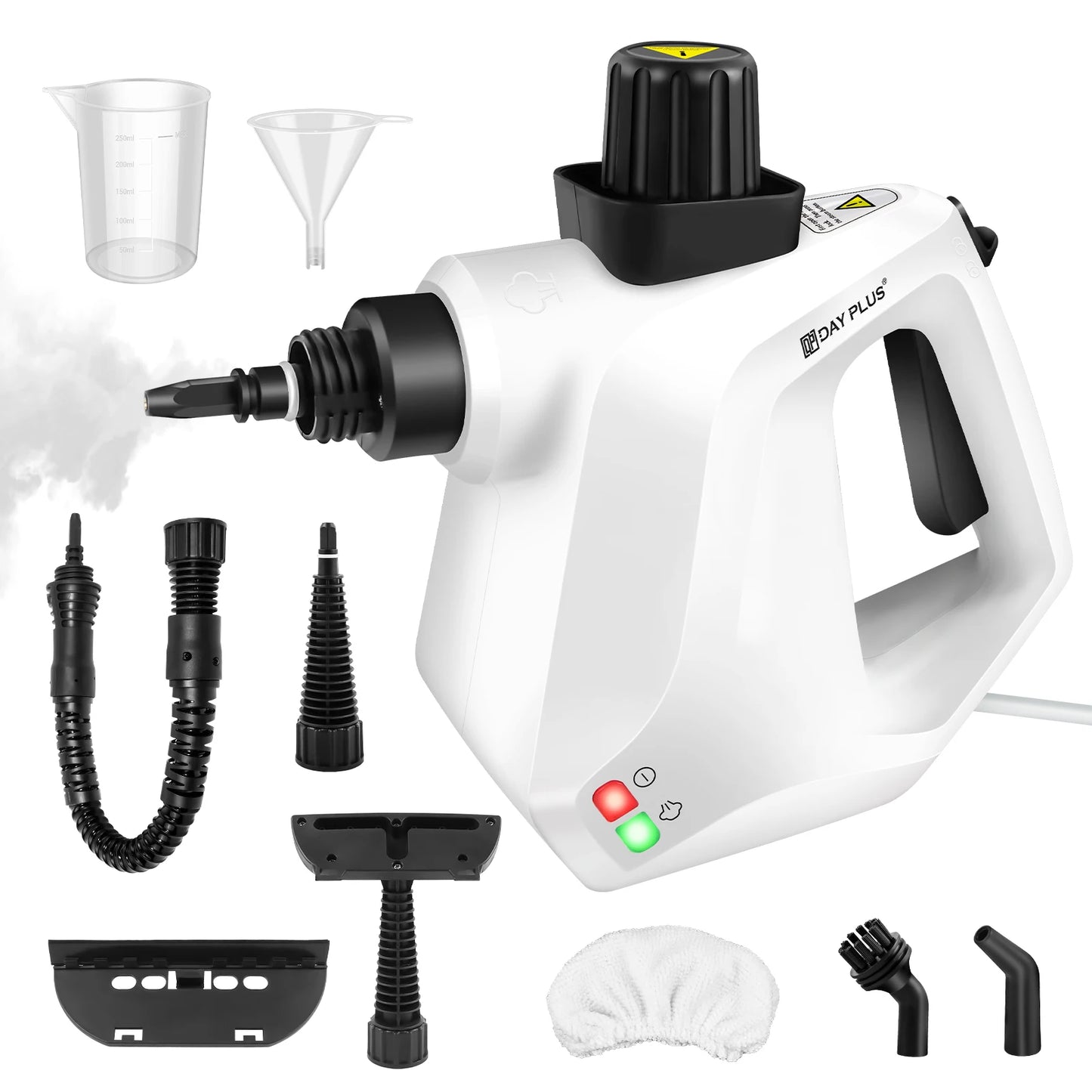 1000W High Pressure Steam Cleaner with 2.5m Power Cord, 7 Accessory Kit for Multi-Surface Stain Removal of Tile Window Carpets