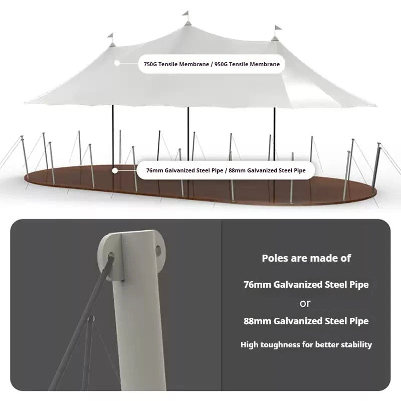 Outdoor Hotel Tent Camping Team Building Pole Tent Party Restaurant Resort Wedding Luxury Tent Hot Sale Wild Luxury Canopy Tent