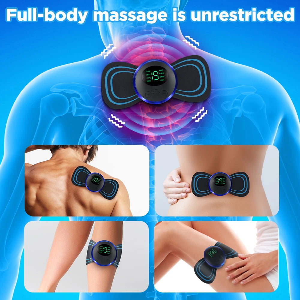 Multifunctional Neck Massage Device Physiotherapy Cervical Spine Shoulder Mini Massager Sticker EMS Pulse Muscle Relaxation