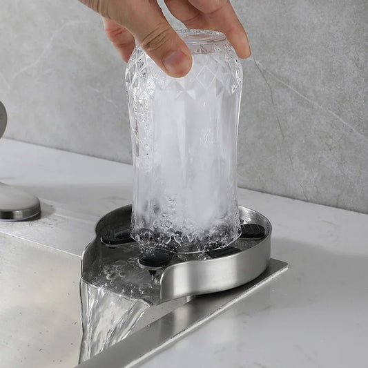 Kitchen Cup Washer High Pressure Automatic Cup Cleaner Multi-Angle Clean Cup Cleaner Machine for Beer Milk Bottle Tea Cup