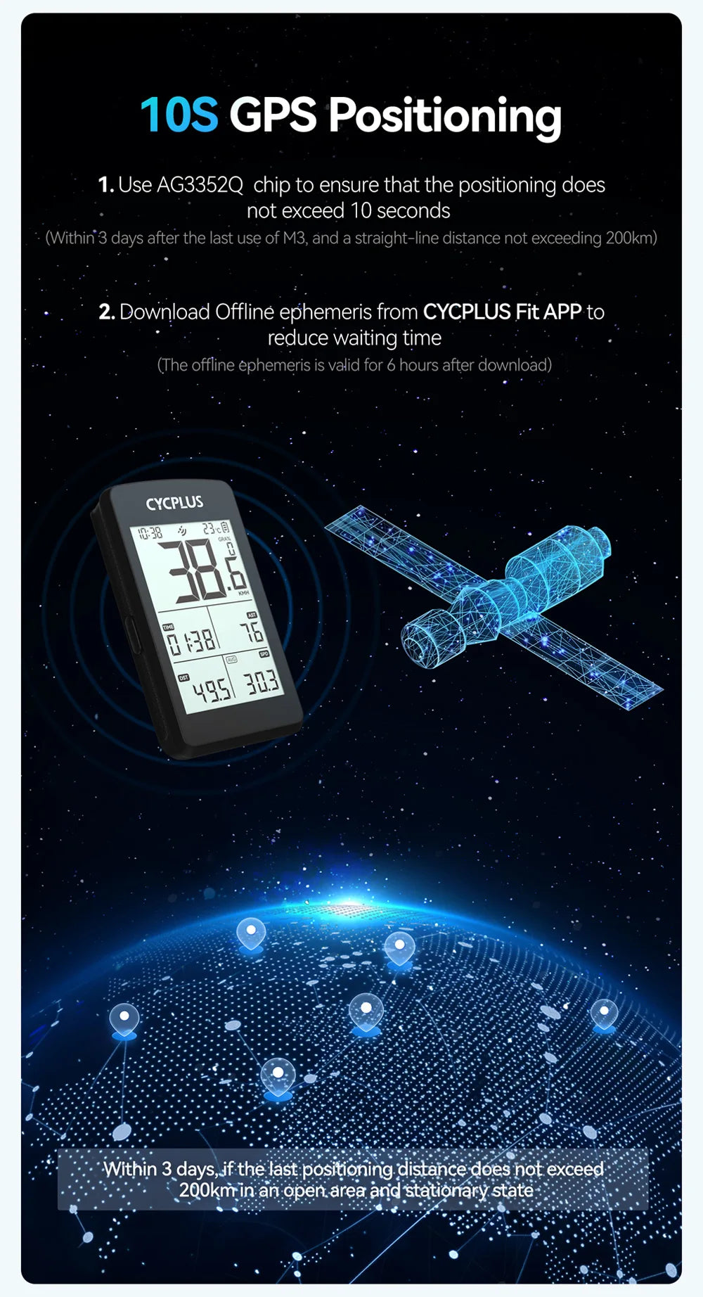 CYCPLUS M3 Cycling Bike Computer GPS Bicycle Computer Wireless ANT+ BLE 5.0 Waterproof Speedometer Bikes Cyclocomputer