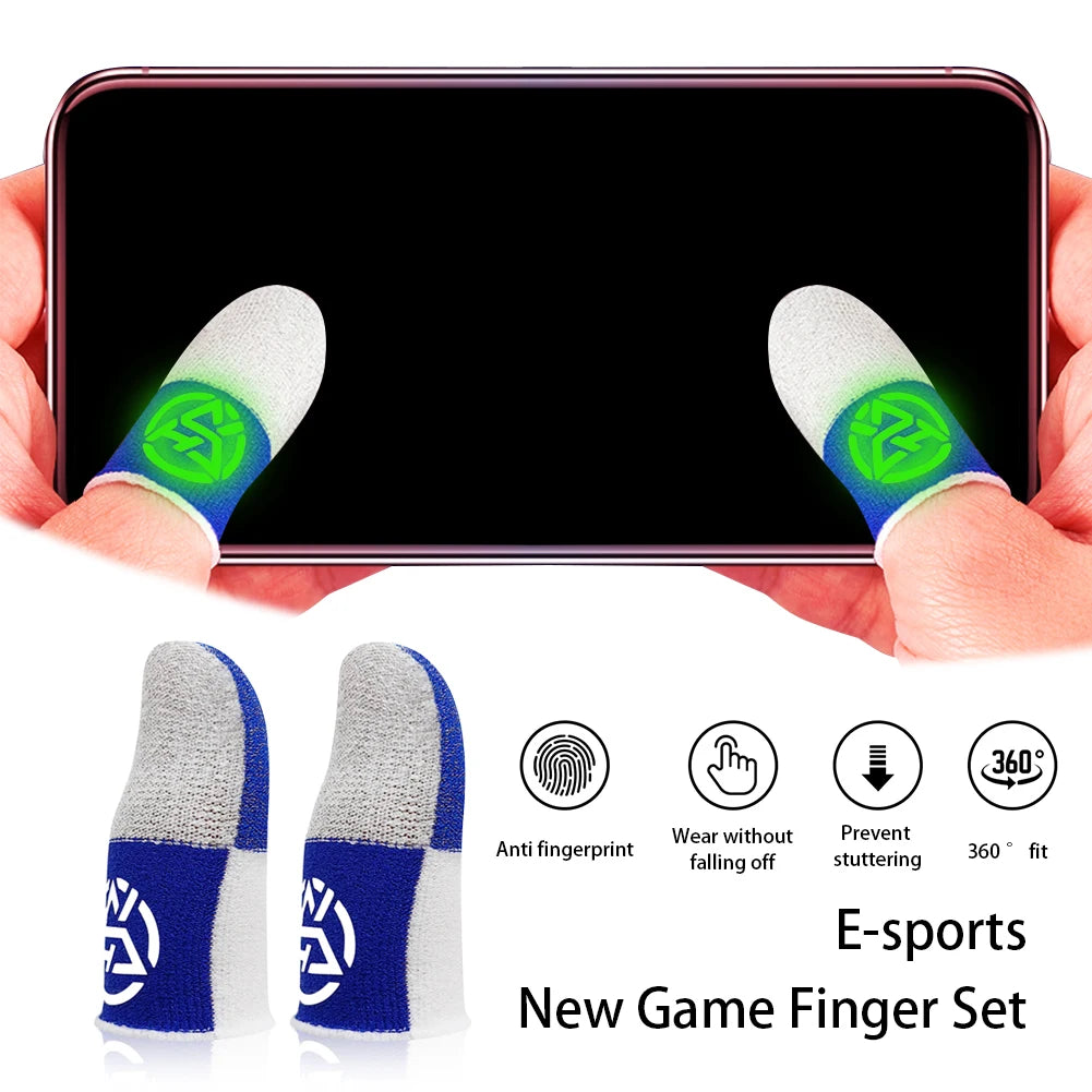 Splicing Gamers Gloves Breathable Anti Slip Fingertip Cover Sweatproof Sensitive Touch Screen Finger Sleeve for PUBG Mobile Game