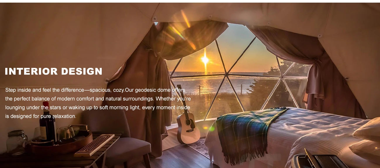 【Europe Stock】 Or Luxury Geodesic Dome Tent Waterproof PVC Outdoor Camping Pod For Resort Hotel Garden