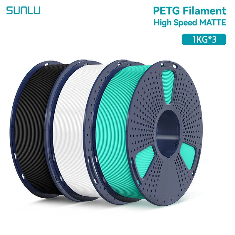 SUNLU 3KG High Speed Matte PETG Filament 1.75mm 1kg Spool (2.2lbs) High Speed Printing Filament Fit Most FDM Printer
