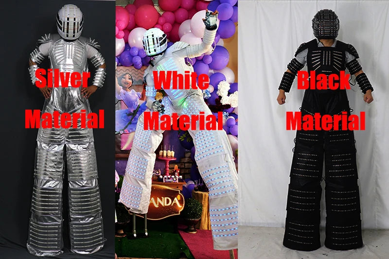 Full Color Remote Control LED Robot Costume Clothes Stilts Walker Suit Excited Digital Screen DIY Text Image LOGO
