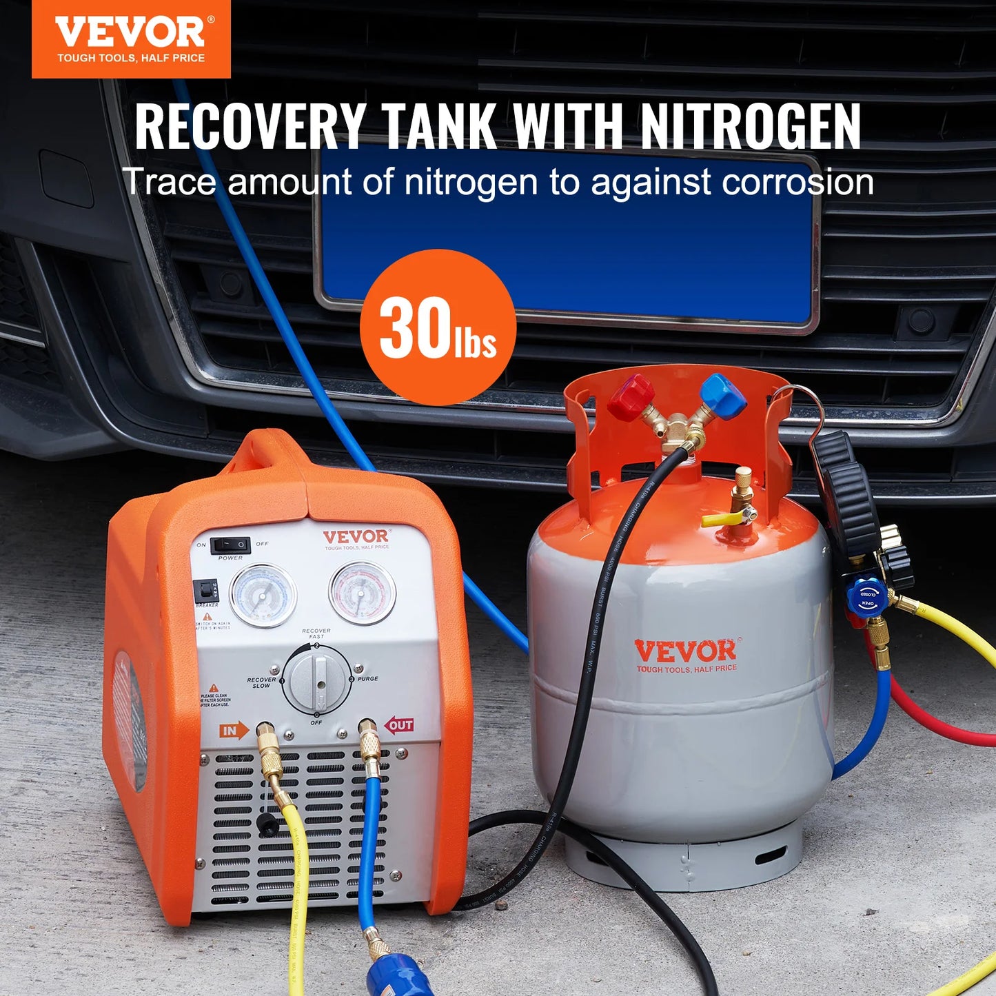 SucceBuy Refrigerant Recovery Tank 30 LBS Cylinder Tank 400 psi Refrigerant Recovery Reclaim with Y-Valve for Liquid/Vapor
