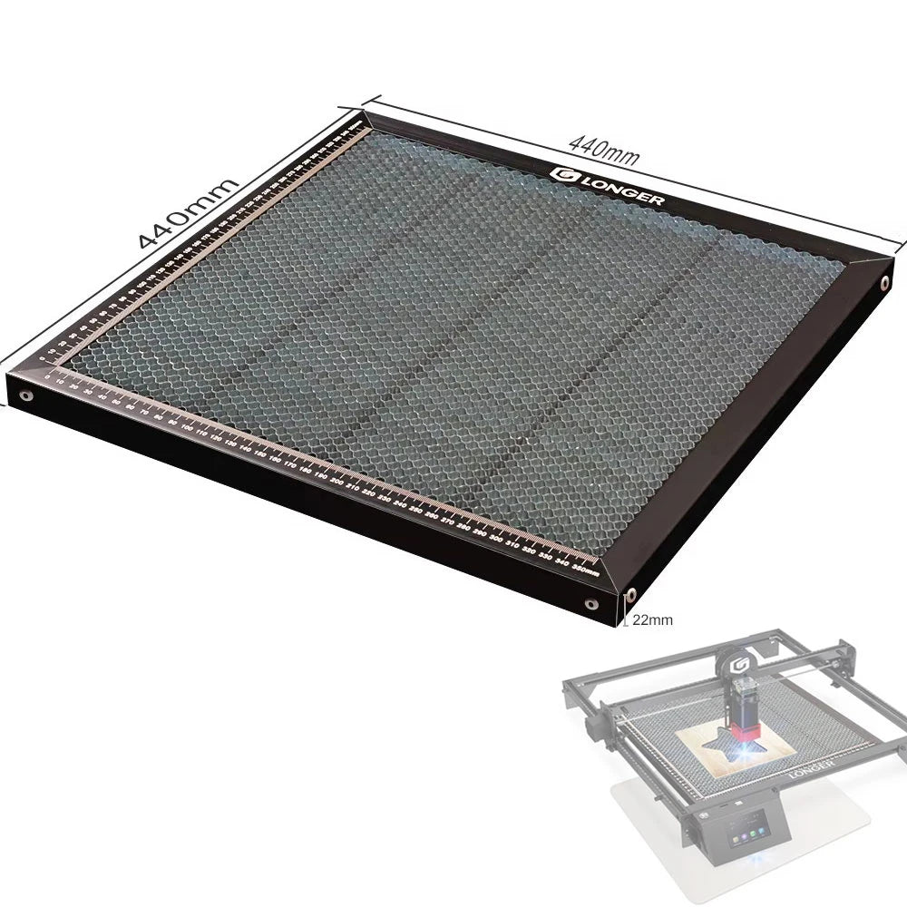 LONGER Honeycomb 440*440*22mm Working Table Honeycomb Laser lazer Bed Aluminum Mesh Panel for Laser Engraver Engraving Machine