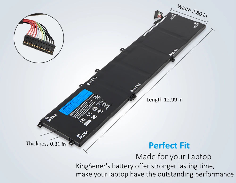 KingSener New 6GTPY 11.4V 97WH Laptop Battery For DELL XPS 15 9570 9560 7590 For DELL Precision 5520 5530 Series Notebook H5H20