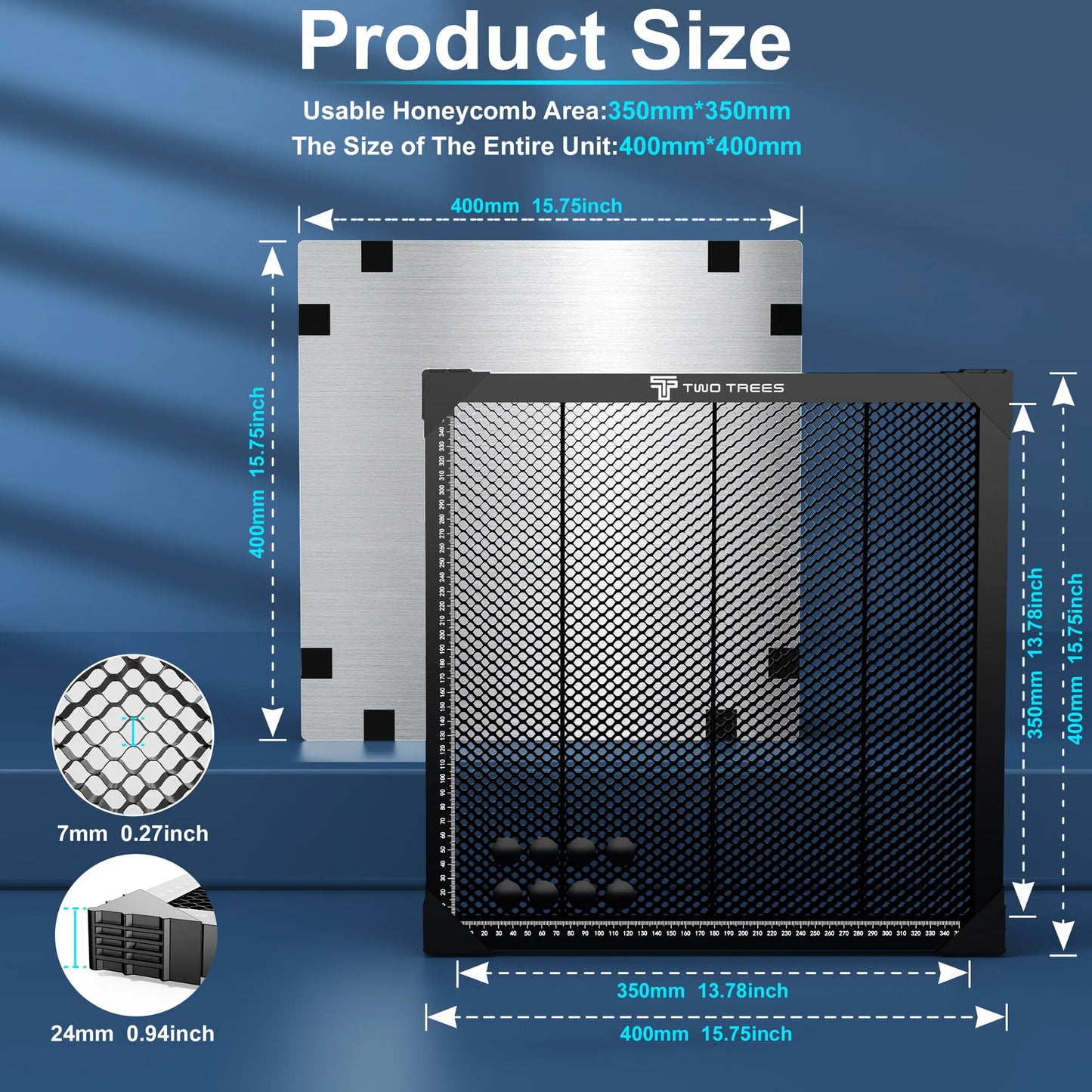 TWOTREES Laser Cutting Honeycomb Working Table for CO2 or diode Laser Engraver Cutting Machine Multiple sizes Honeycomb Panel