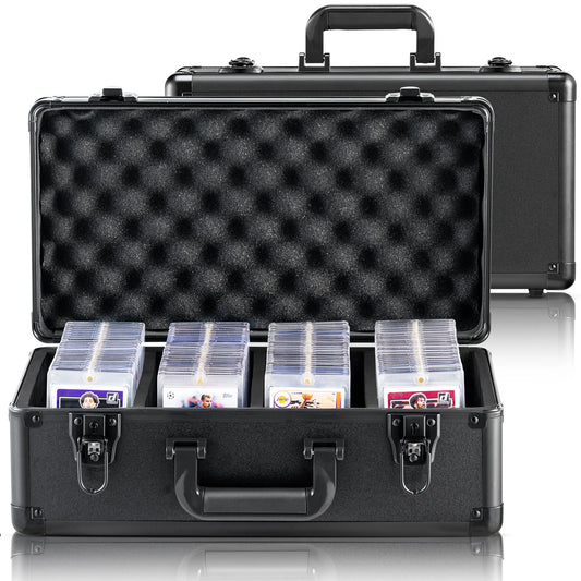 SucceBuy Graded Card Storage Box 4 Slots or 5Slots with Key Lock or Coded Lock Foam Dividers for 96/108/120/162 PSA Graded Cards
