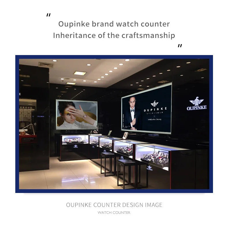 OUPINKE 3216 Woman Watch Waterproof Roman Scale Moon Phase Quartz Watch For Women Luxury Original Diamond Date Ladies Hand Clock