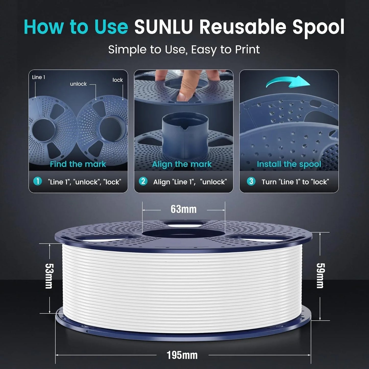 SUNLU 5KG 3D Filament PLA+/PLA+2.0/AntiString PLA /PLA Meta/High Speed PLA Filamnet 1.75mm 1KG Filament for 3D Printer& 3D Pen