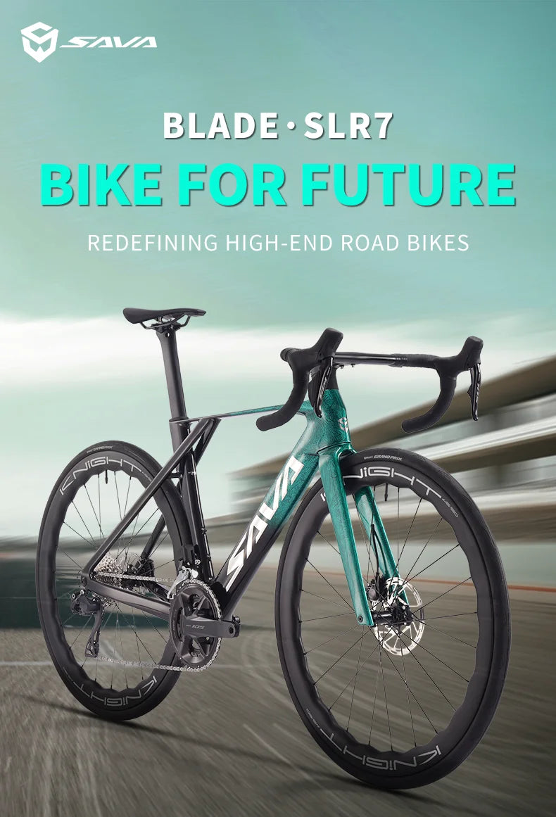 SAVA NEW Blade SLR7 C60 Carbon Fiber Road Bike, 700C Adult DI2 Bike, with SHIMANO 105 Di2 R7170 Components, Full Carbon Racing