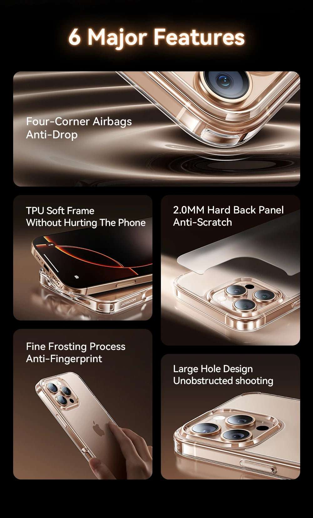 Joyroom For iPhone 17 Pro Max Case Frosted Case Shockproof Matte Case Cover For iPhone 16 Pro Max Wireless Charger Magnet Cover